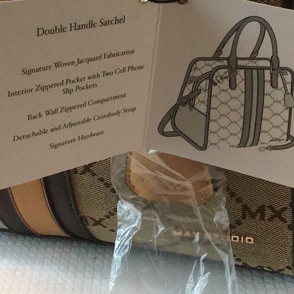 NWT Max Studio Satchel Handbag. Natural Color,  Double Handled,Detatchable Strap - Picture 11 of 12